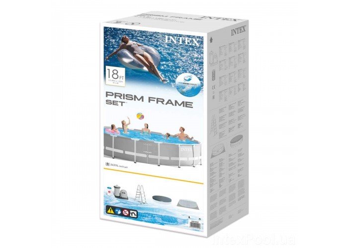 Бассейн Intex 26732 Ø 549 х 122 см, ф-р-насос 5678 л/ч, лестница, тент, подстилка