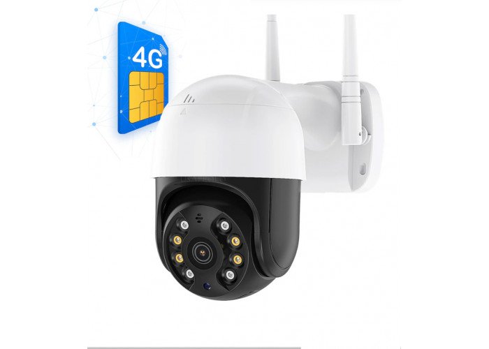 4G Уличная поворотная наружная цифровая IP PTZ камера видеонаблюдения HD 2MP под сим карту