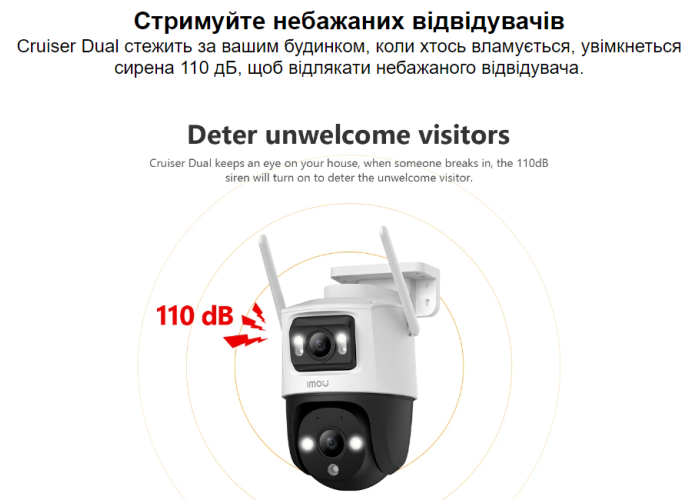 Камера видеонаблюдения IMOU Cruiser Dual 10 MP с двумя объективами Wi-Fi IP - беспроводная цифровая поворотная видеокамера