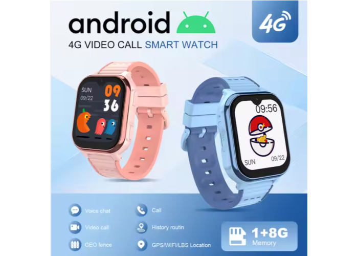 Детские GPS-смарт часы D3 с Wi Fi 4G Видеозвонок (розовые) Android умные часы под семь карту для ребенка