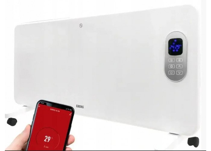 Електричний обігрівач EBERG SLIM 2000 W, Wi-Fi конвектор опалення 