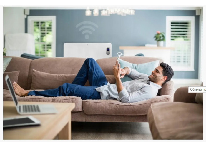 Електричний обігрівач EBERG SLIM 2000 W, Wi-Fi конвектор опалення 