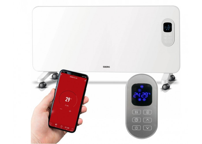 Електричний обігрівач EBERG SLIM 2000 W, Wi-Fi конвектор опалення 