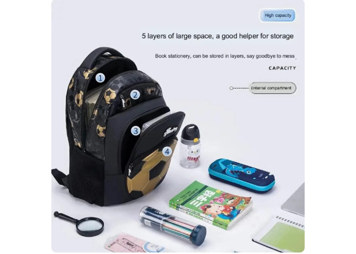 Рюкзак школьный ортопедический Football ds024 gold