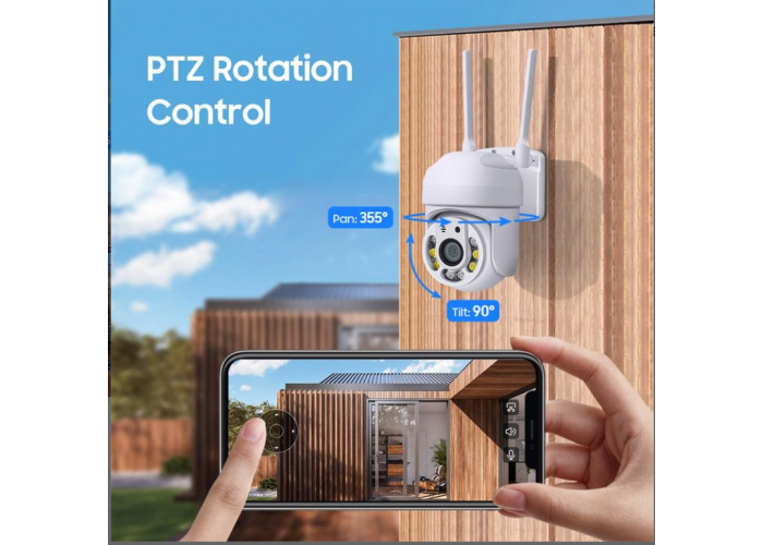 Уличная камера видеонаблюдения Wi-Fi 5MP  YCC365 plus поворотная беспроводная цифровая PTZ120