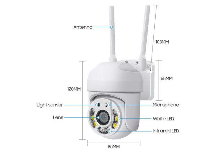 Уличная камера видеонаблюдения Wi-Fi 5MP  YCC365 plus поворотная беспроводная цифровая PTZ120