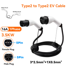 Зарядный кабель для электромобилей 15 метров Type 2 - Type 2 IPENGEN 1 фаза IEC 62196-2 16A, автомобильный кабель