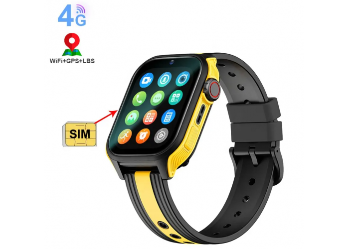 Детские смарт часы с GPS К36 4G/Видеозвонок умные часы для ребенка Smart kids Watch желтый