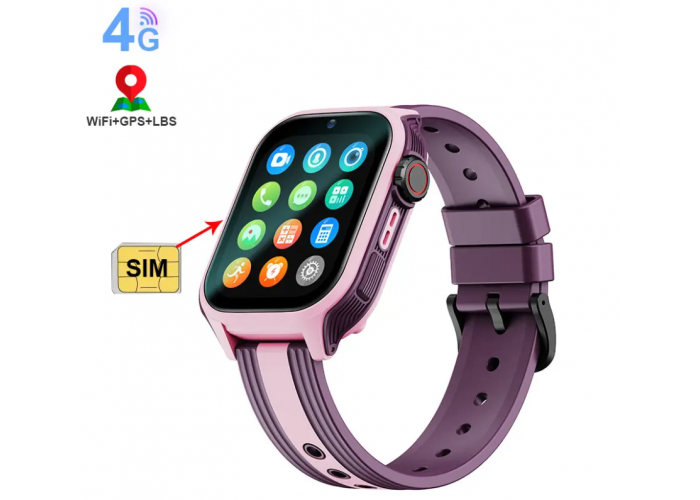 Детские смарт часы с GPS К36 4G/Видеозвонок умные часы для девочки Smart kids Watch фиолетовый