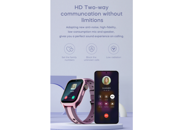 Детские смарт часы с GPS К36 4G/Видеозвонок умные часы для девочки Smart kids Watch фиолетовый