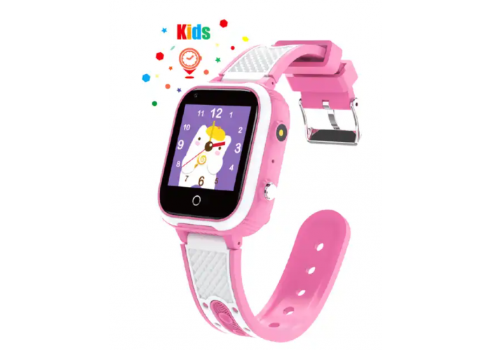Детские смарт часы LT21 розовые Smart kids Watch с GPS трекером Wi Fi 4G / Видеозвонок умные часы 