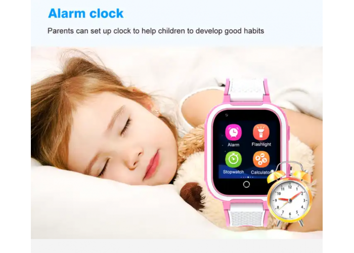 Детские смарт часы LT21 розовые Smart kids Watch с GPS трекером Wi Fi 4G / Видеозвонок умные часы 