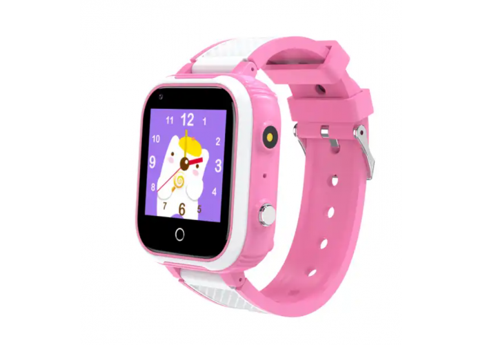 Детские смарт часы LT21 розовые Smart kids Watch с GPS трекером Wi Fi 4G / Видеозвонок умные часы 