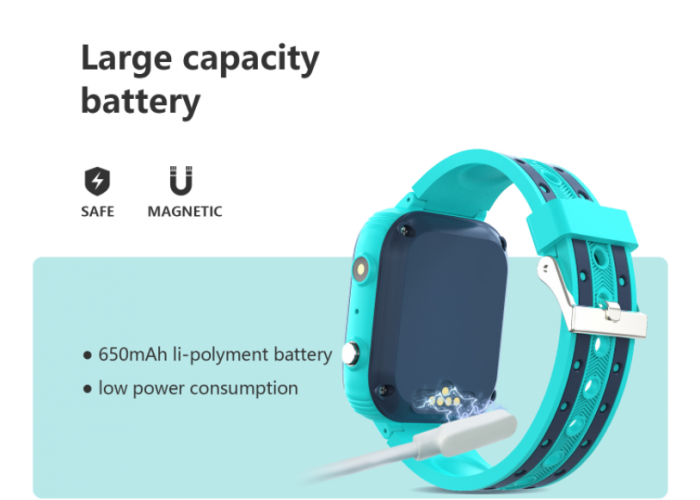 Детские смарт часы LT21 синие Smart kids Watch с GPS трекером Wi Fi 4G / Видеозвонок умные часы 