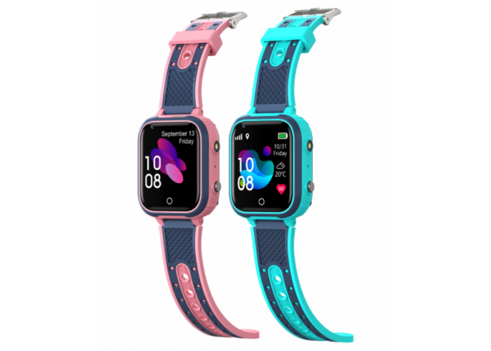 Детские смарт часы LT21 розовые Smart kids Watch с GPS трекером Wi Fi 4G / Видеозвонок умные часы 