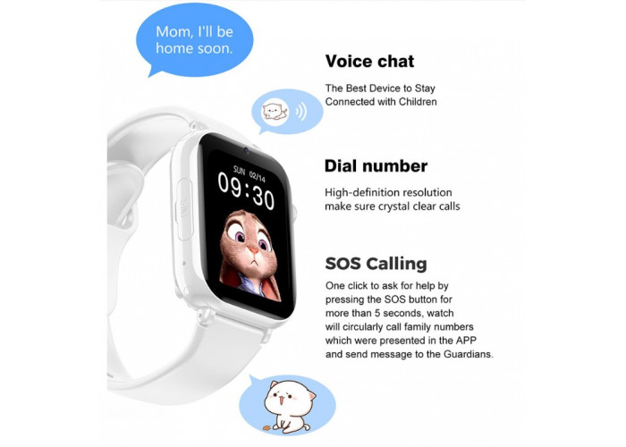 Детские смарт часы LT38 с GPS трекером Wi Fi 4G / Видеозвонок (белые) умные часы Smart kids Watch