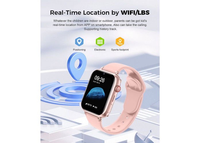 Детские смарт часы LT38 с GPS трекером Wi Fi 4G / Видеозвонок (розовые) умные часы Smart kids Watch
