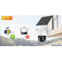 4G Уличная PTZ IP камера видеонаблюдения на солнечной батарее 3MP под SIM-карту поворотная наружная  